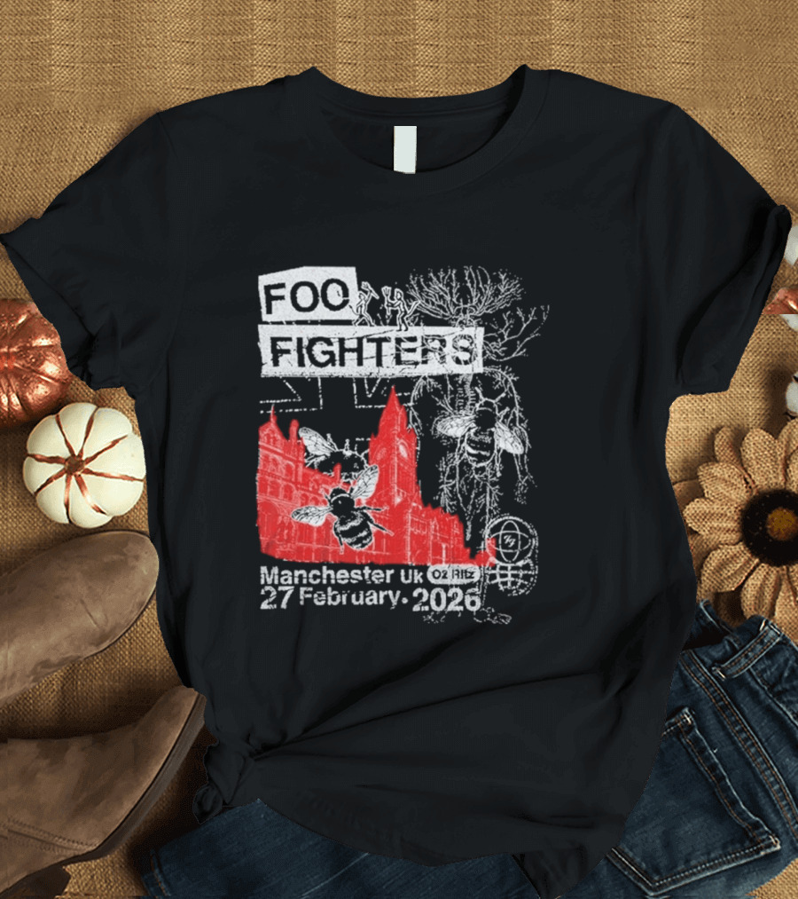Foo Fighters Manchester UK 27 February 2026 Surprise Show O2 Ritz Bee T-Shirt