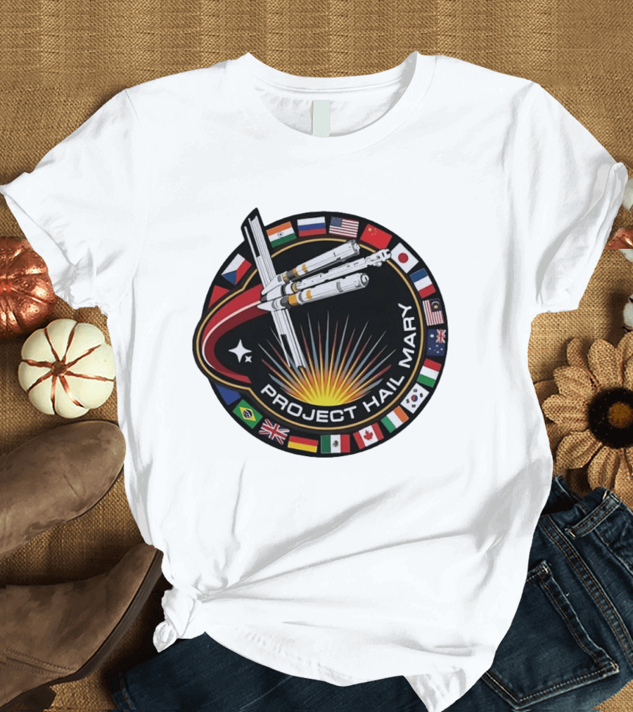 Project Hail Mary Mission Patch International Flags T-Shirt