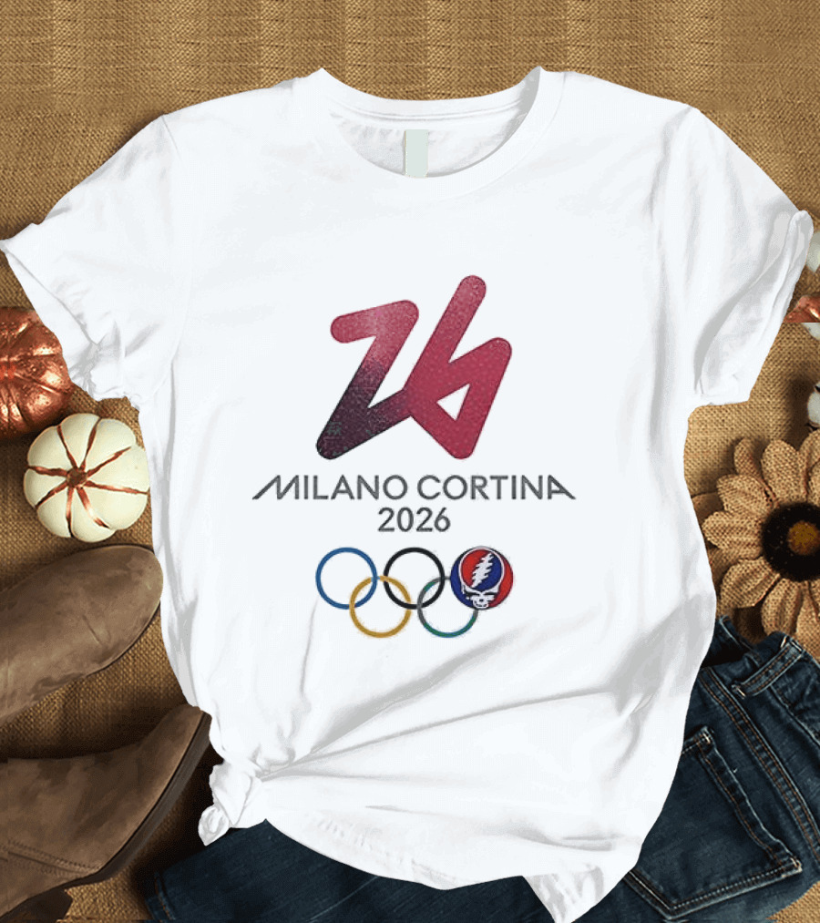 Grateful Dead Milano Cortina 2026 Winter Olympics Skeleton T-Shirt