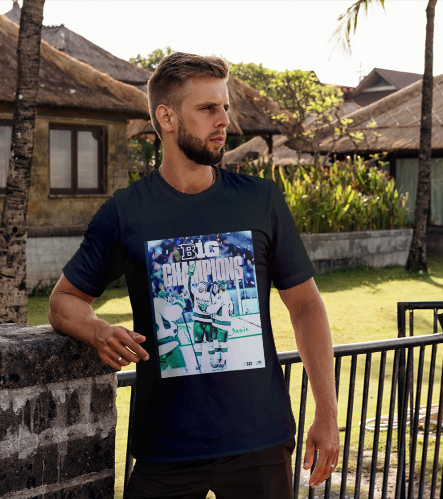 B1G Champions Michigan State Spartans Ice Hockey 2026 B1G Men's Hockey Regular Season Champs Back To Back T-Shirt