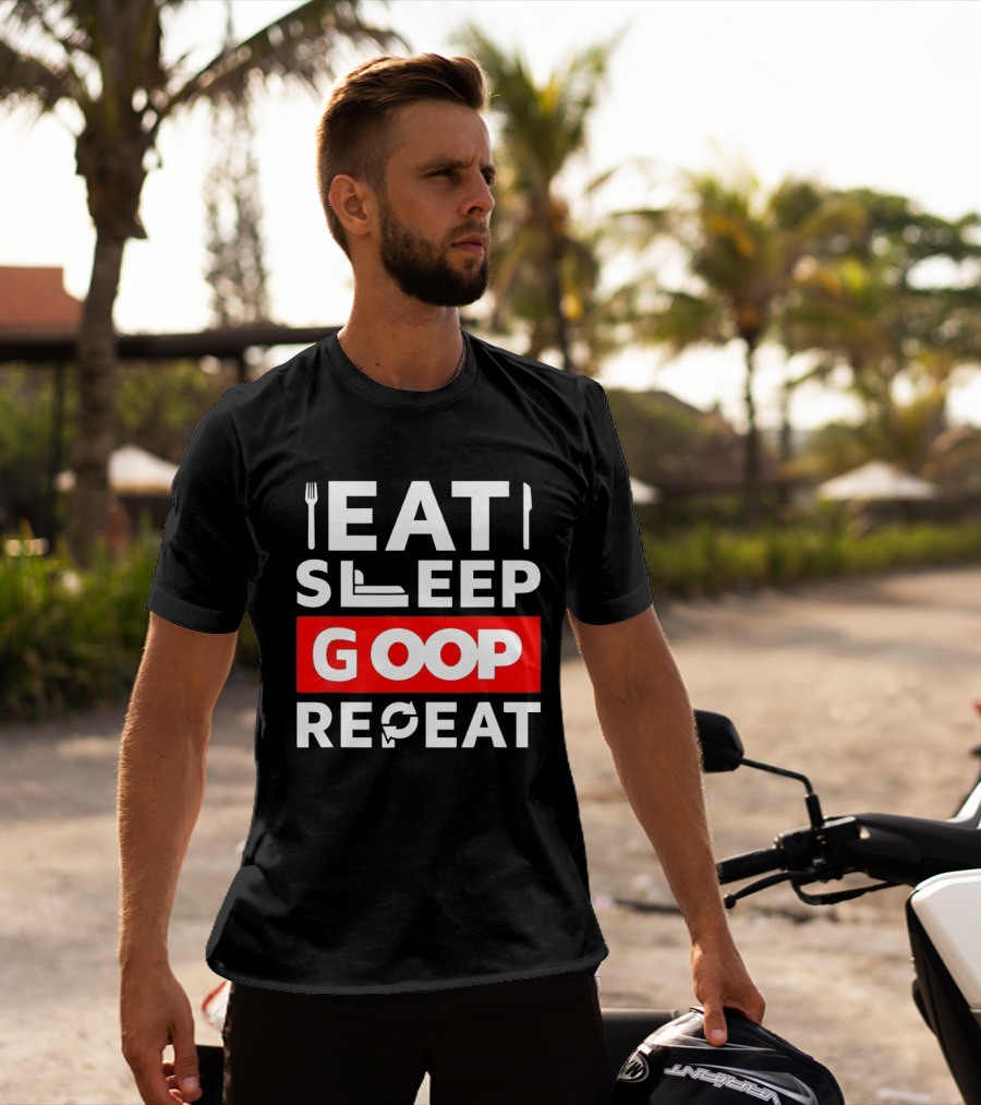 Eat Sleep Goop Repeat Utensil And Bed T-Shirt