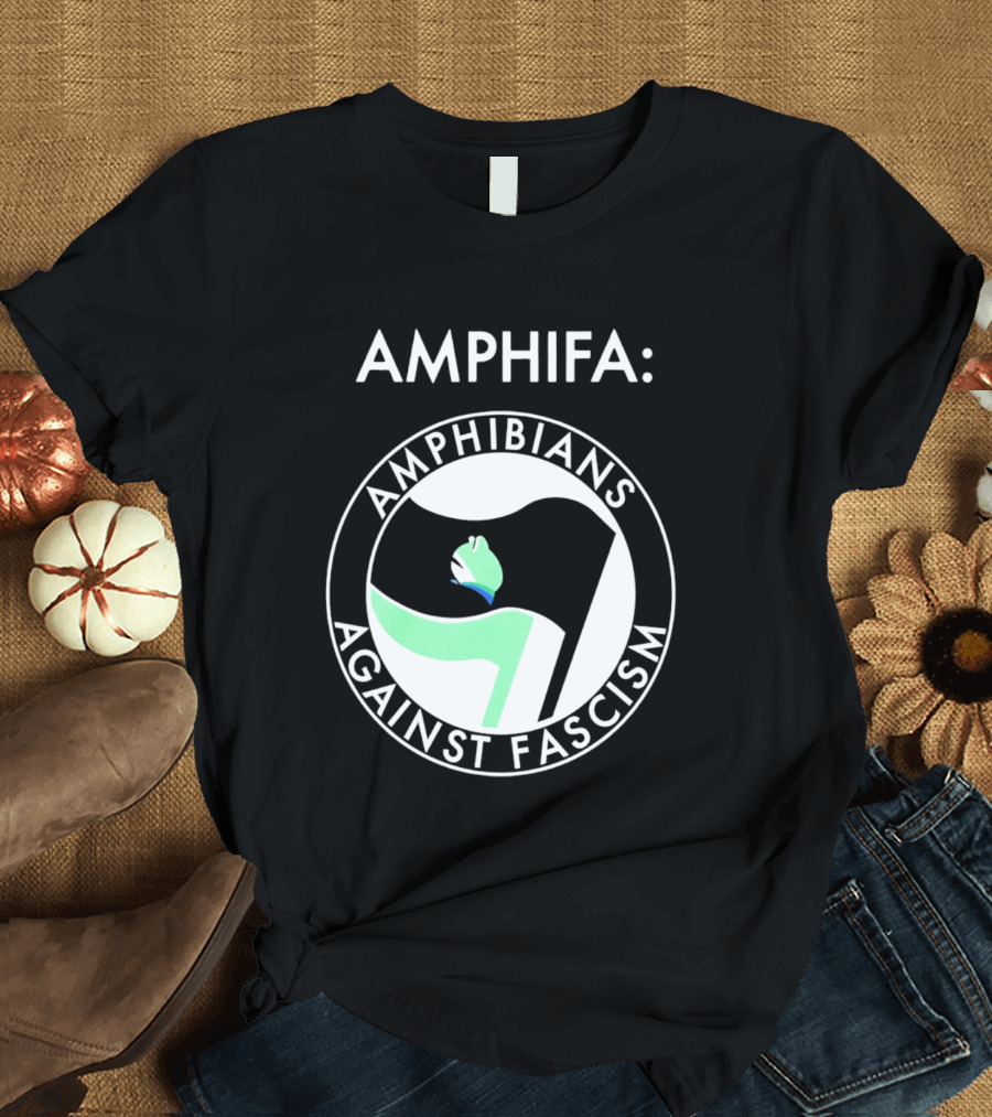 AMPHIFA Amphibians Against Fascism Frog логотип T-Shirt