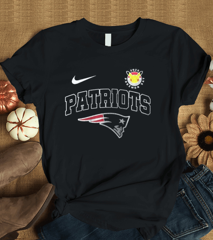 Nike New England Patriots Pokemon Collaboration 30th Anniversary T-Shirt