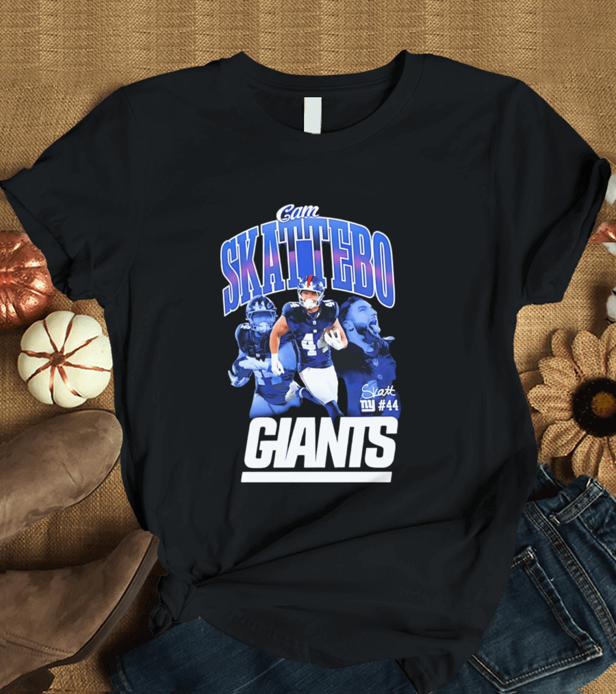Cam Skattebo Giants #44 Triple Pic T-Shirt