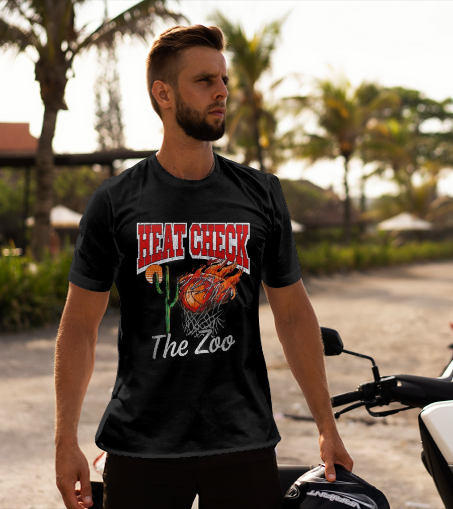 Heat Check The Zoo Flaming Basketball Cactus T-Shirt