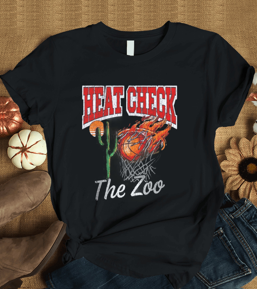 Heat Check The Zoo Flaming Basketball Cactus T-Shirt