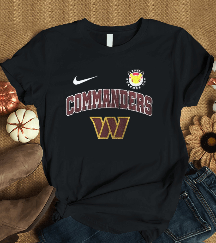 Nike X Washington Commanders Pikachu 30th Anniversary Collaboration T-Shirt