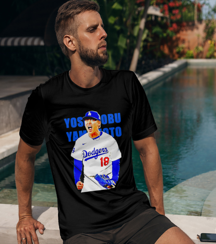 Yoshinobu Yamamoto Los Angeles Dodgers 18 Scream T-Shirt