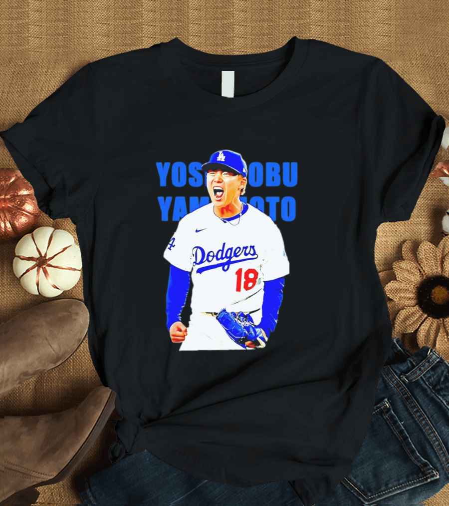 Yoshinobu Yamamoto Los Angeles Dodgers 18 Scream T-Shirt