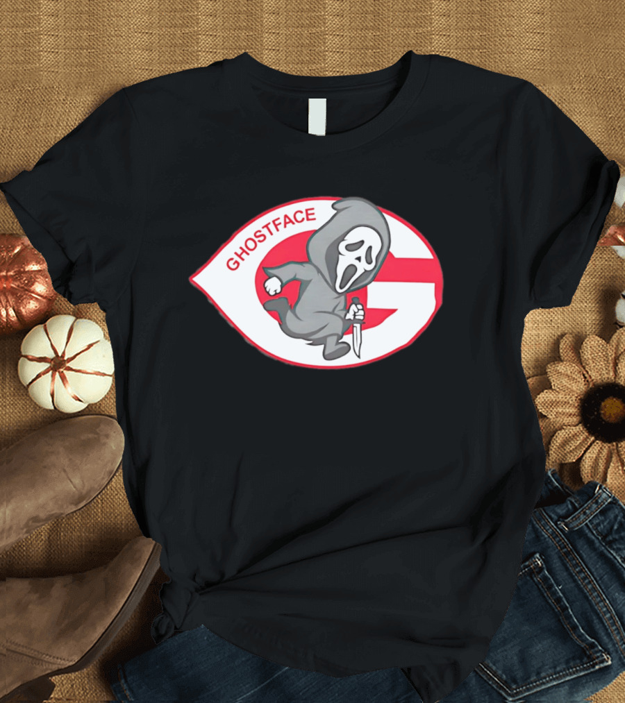 Cincinnati Reds Runnin' Ghostface Running Man T-Shirt