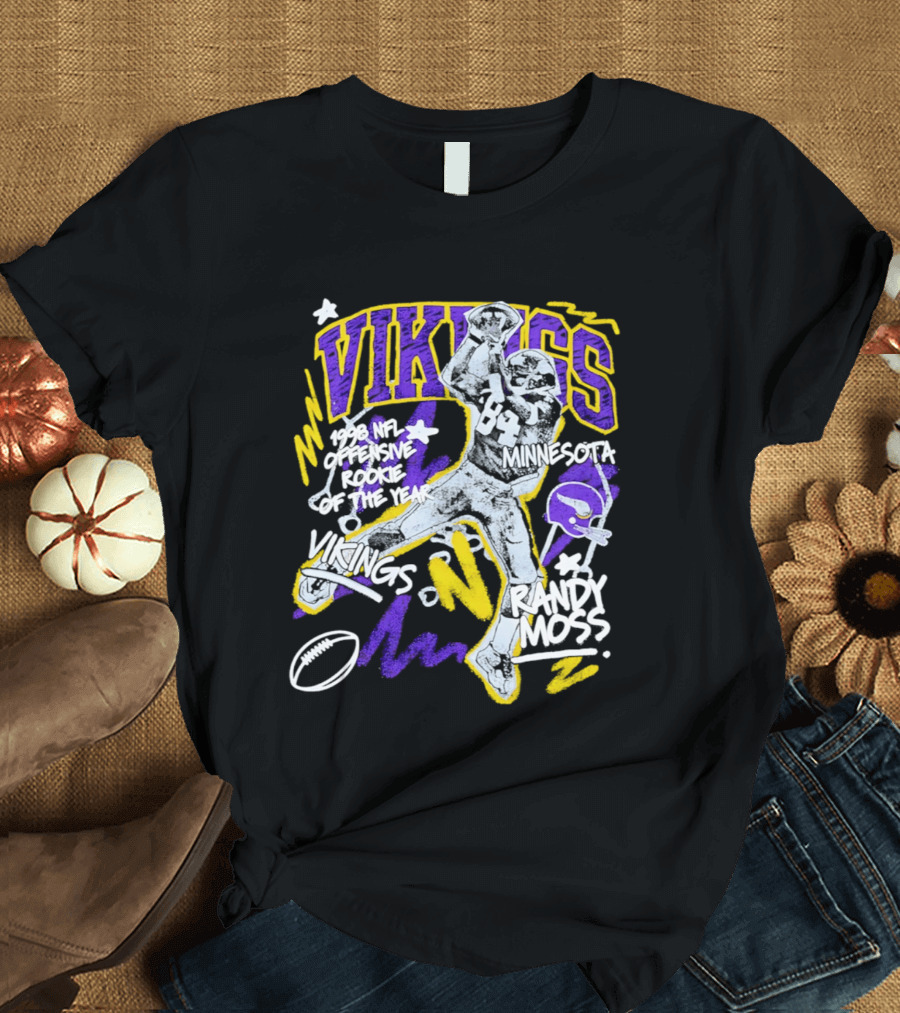 Vikings Randy Moss 1998 NFL Offensive Rookie Of The Year Minnesota T-Shirt