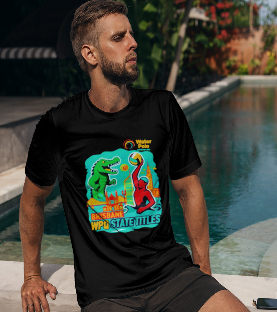 Brisbane WPQ State Titles Water Polo Tournament Crocodile Player Skyline T-Shirt