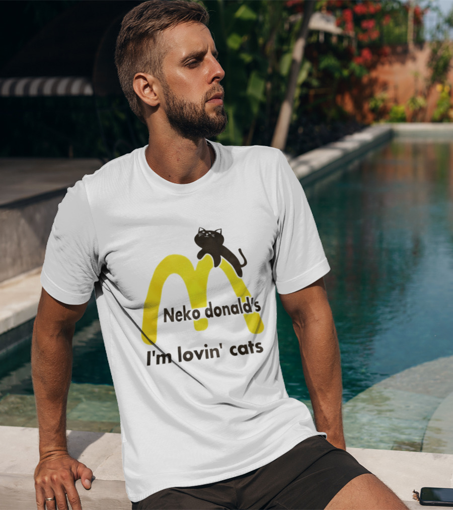 Neko Donald's I'm Lovin' Cats Black Cat Golden Arches T-Shirt