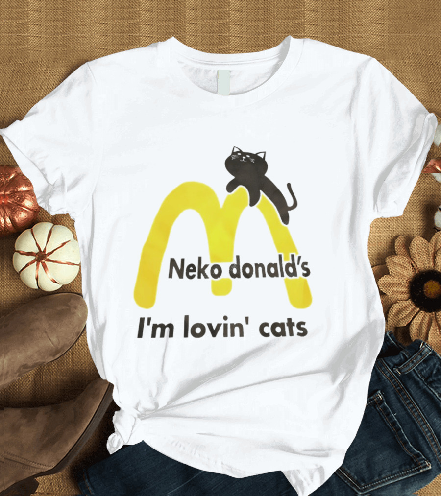 Neko Donald's I'm Lovin' Cats Black Cat Golden Arches T-Shirt