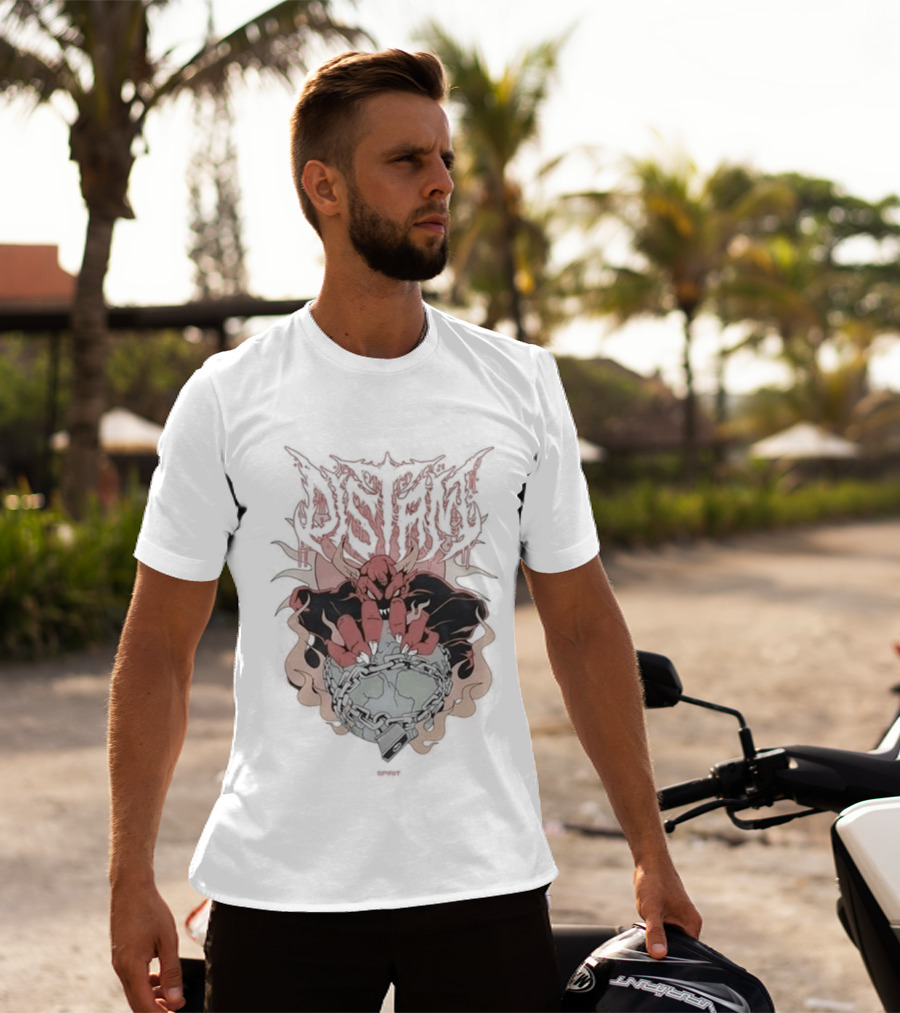 Distant Fist Of Flames Locked T-Shirt