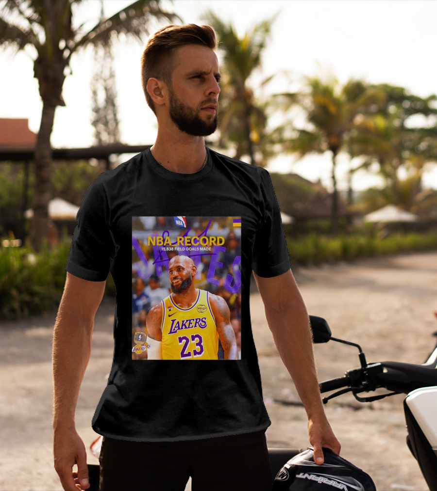 NBA Record LeBron James 15838 Field Goals Made Lakers 23 T-Shirt