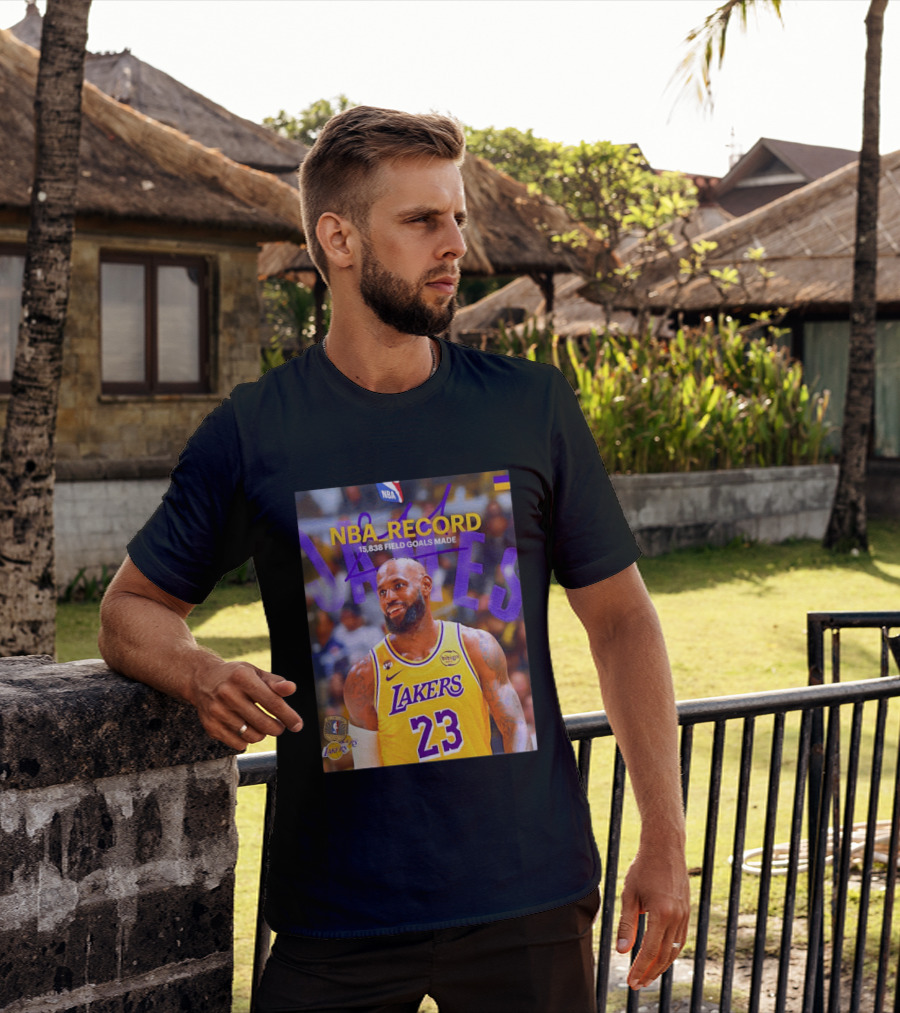 NBA Record LeBron James 15838 Field Goals Made Lakers 23 T-Shirt