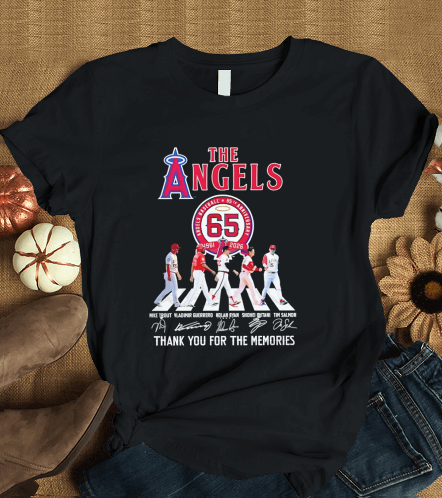 The Angels Baseball 65th Anniversary 1961 2026 Legends Thank You For The Memories T-Shirt