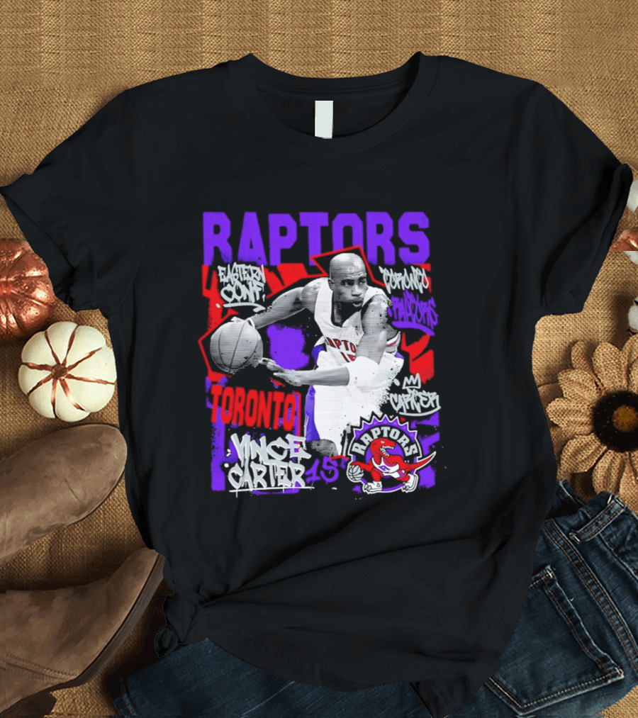 Toronto Raptors Vince Carter Chalked Up Player 15 Paint T-Shirt