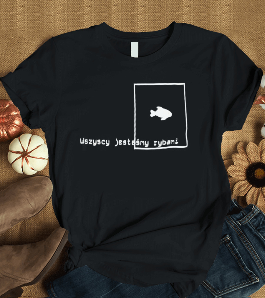 Wszyscy Jestesmy Rybami Fish Sketch Minimalist T-Shirt