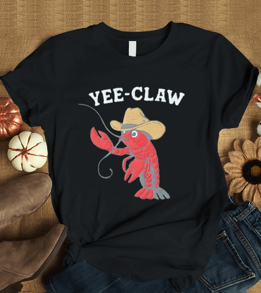 Yee Claw Cowboy Lobster Embroidered Wrangler T-Shirt