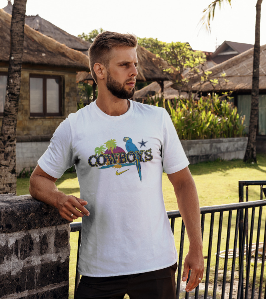 Cowboys Tropical Sunset Parrot Nike Star T-Shirt