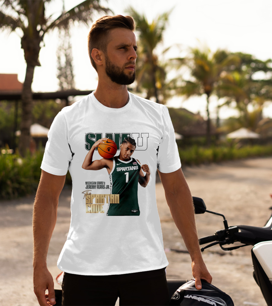 SlamU Jeremy Fears Jr Spartans The Spartan Code Michigan State T-Shirt