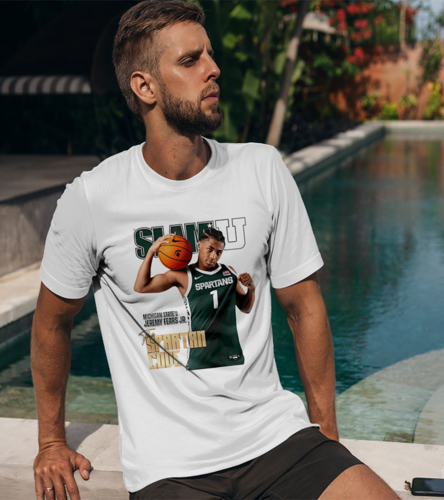 SlamU Jeremy Fears Jr Spartans The Spartan Code Michigan State T-Shirt