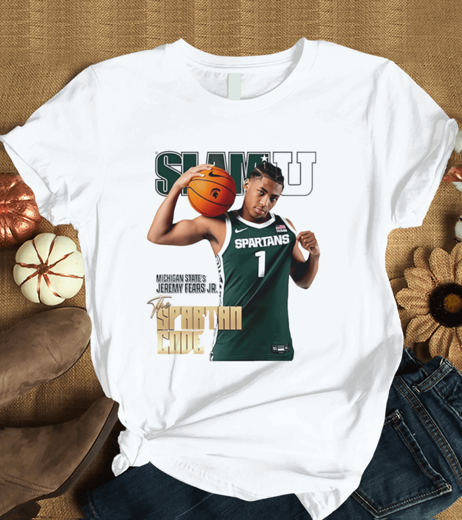 SlamU Jeremy Fears Jr Spartans The Spartan Code Michigan State T-Shirt