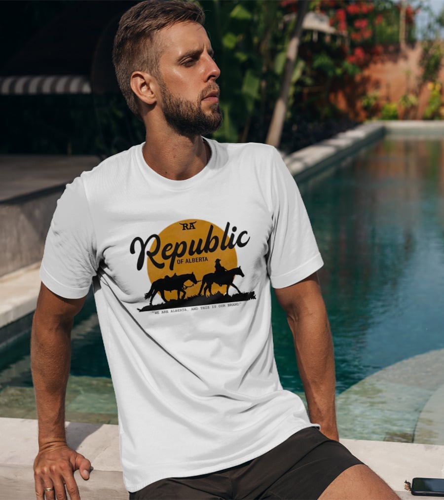 Republic Of Alberta We Are Alberta Brand Vintage Western Cowboy T-Shirt