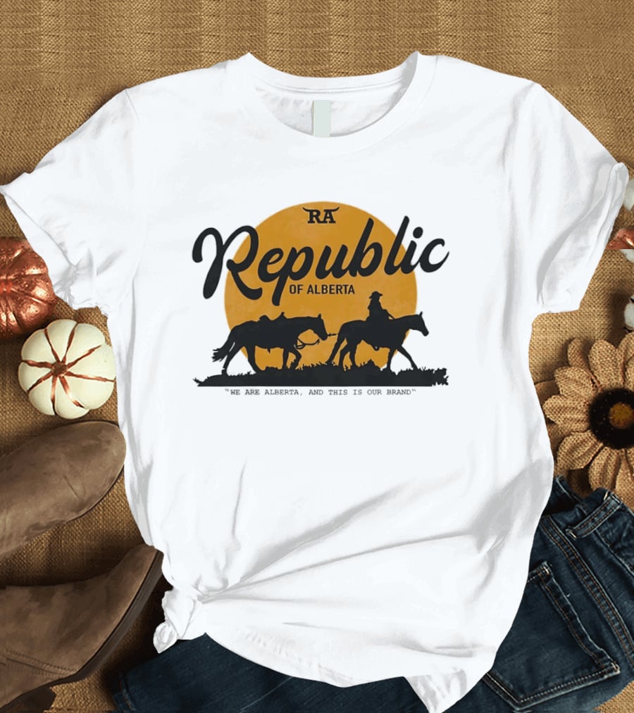 Republic Of Alberta We Are Alberta Brand Vintage Western Cowboy T-Shirt