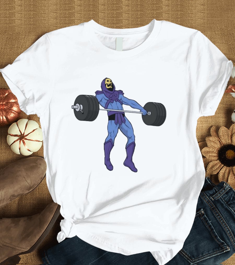Skeletor Weightlifting Masters Of The Universe Cartoon Strength Snatch T-Shirt