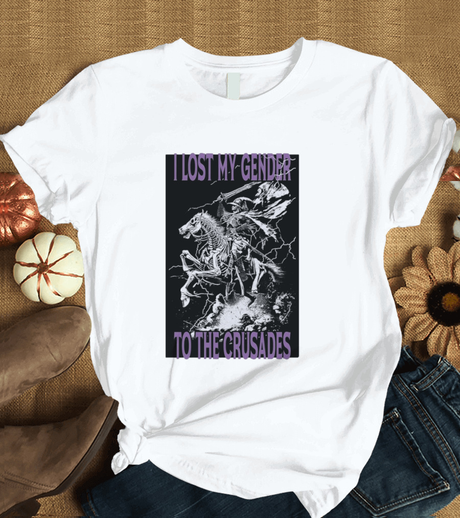I Lost My Gender To The Crusades Skeleton Riding Horse Skeleton T-Shirt