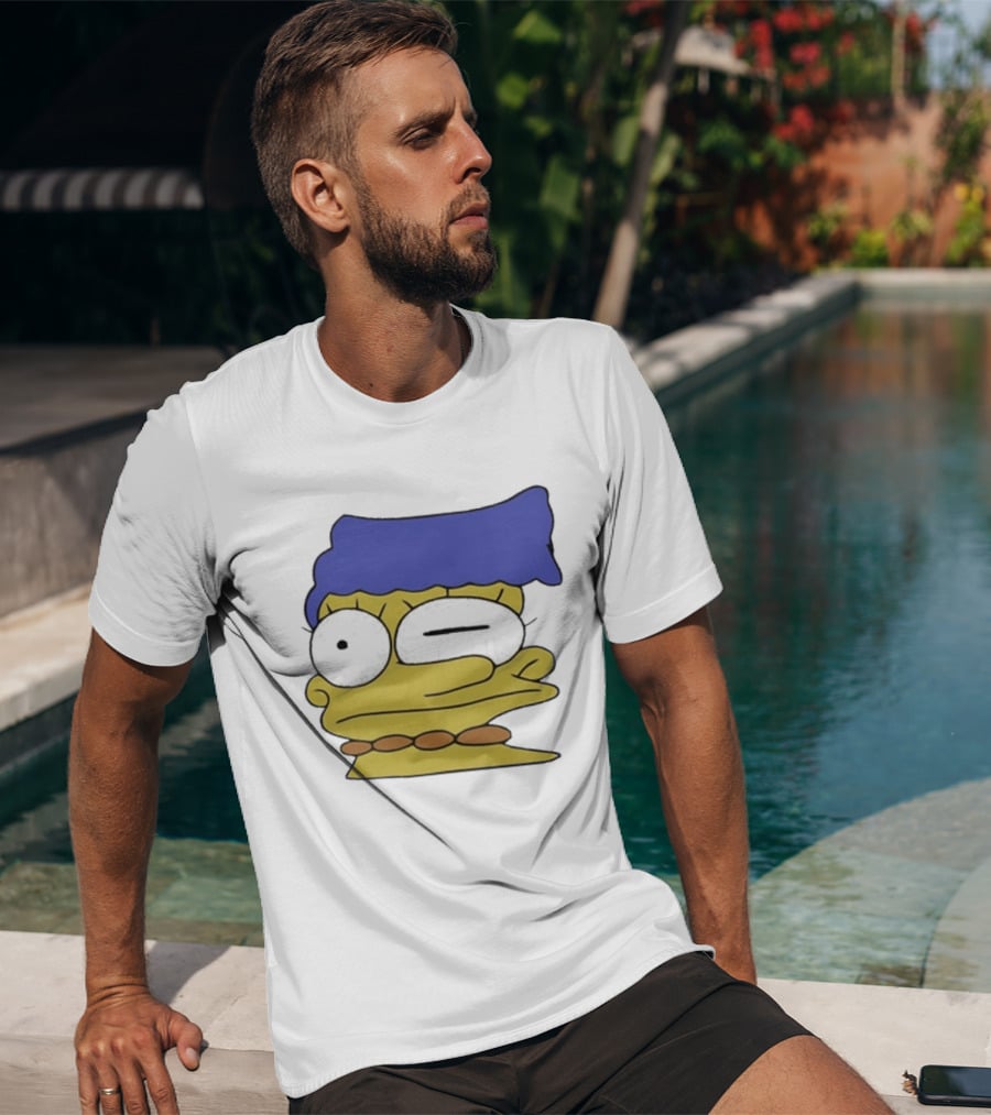 Smeared Marge Simpson Meme Face Cartoon T-Shirt