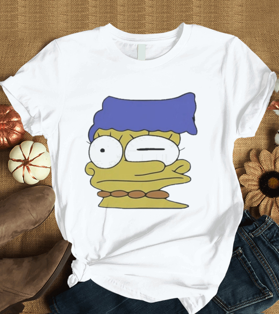 Smeared Marge Simpson Meme Face Cartoon T-Shirt