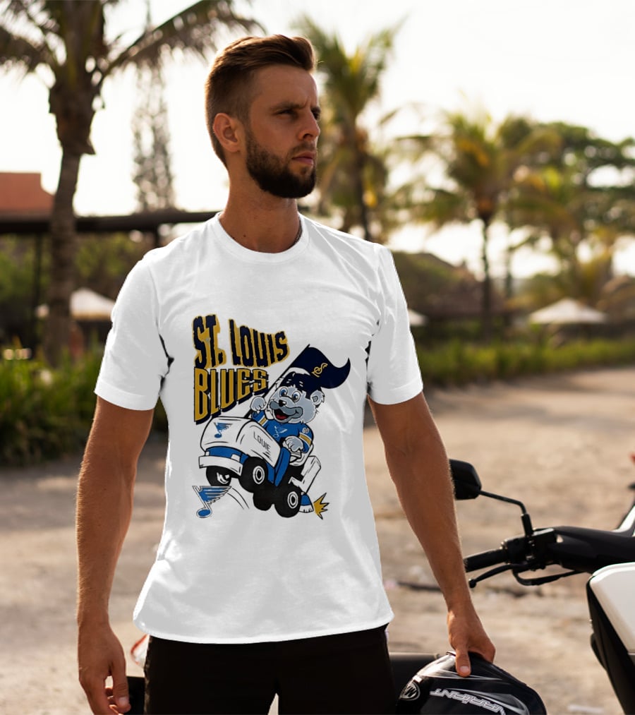 St Louis Blues Hockey Zamboni Bear Driving T-Shirt