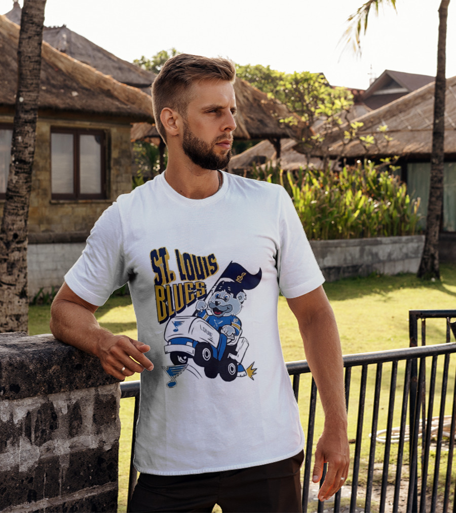 St Louis Blues Hockey Zamboni Bear Driving T-Shirt