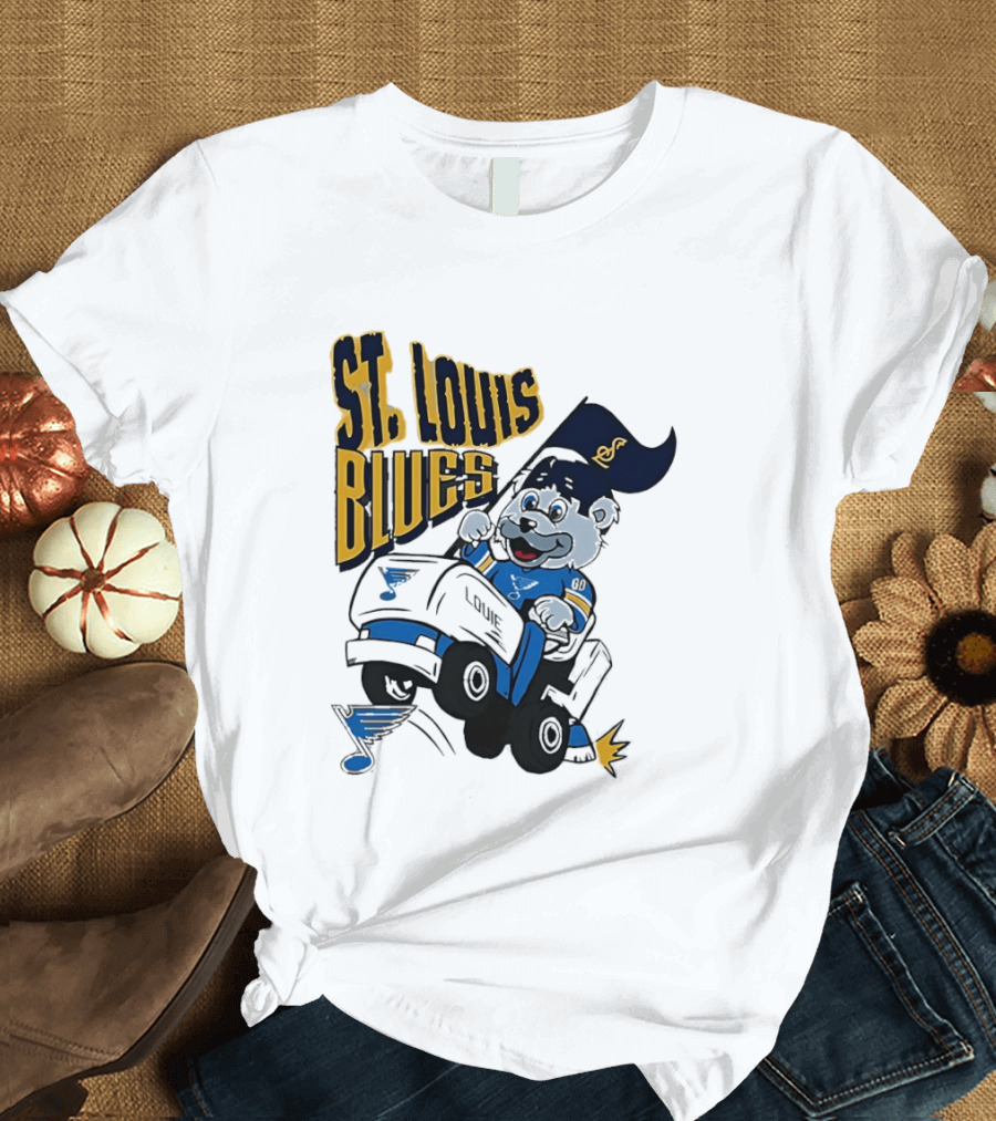 St Louis Blues Hockey Zamboni Bear Driving T-Shirt