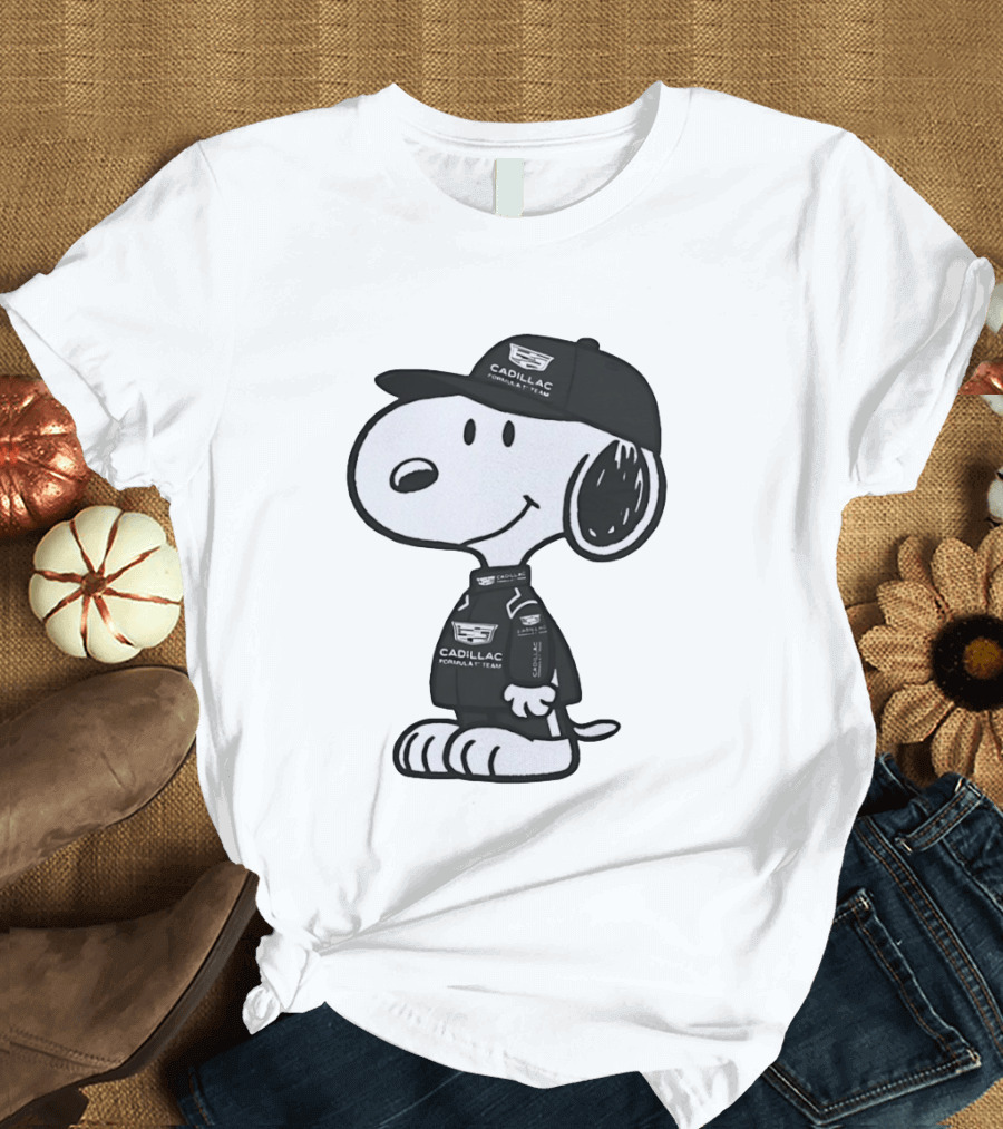 Peanuts Snoopy Cadillac Formula 1 Team Racing Outfit T-Shirt