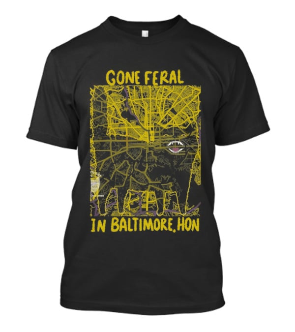 Gone Feral In Baltimore Hon Crab Motif T-Shirt