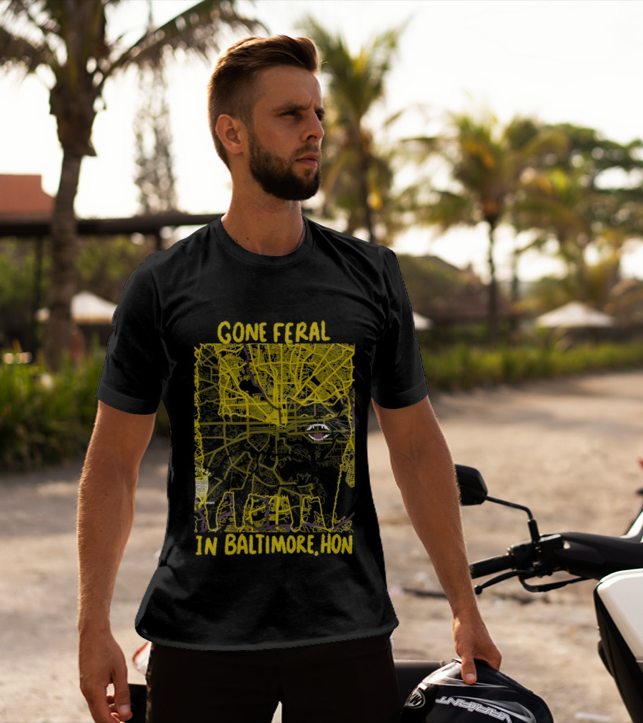 Gone Feral In Baltimore Hon Crab Motif T-Shirt