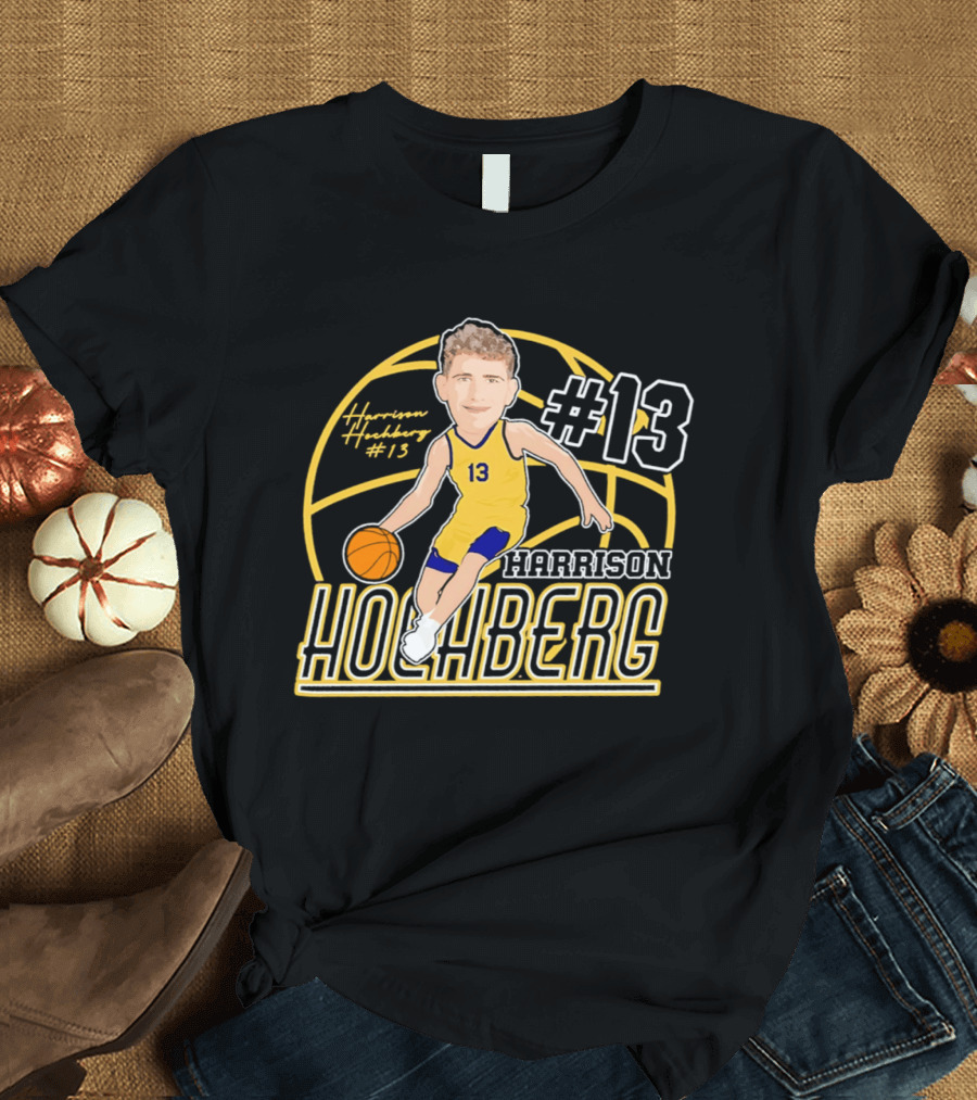 Harrison Hochberg #13 Michigan Wolverines Basketball Caricature 2026 T-Shirt