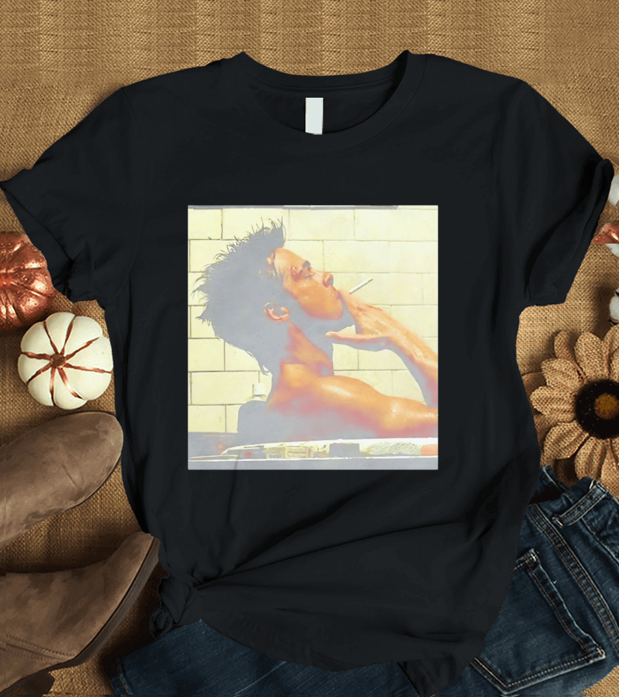 Brad Pitt Fight Club Bathroom Scene Smoking T-Shirt