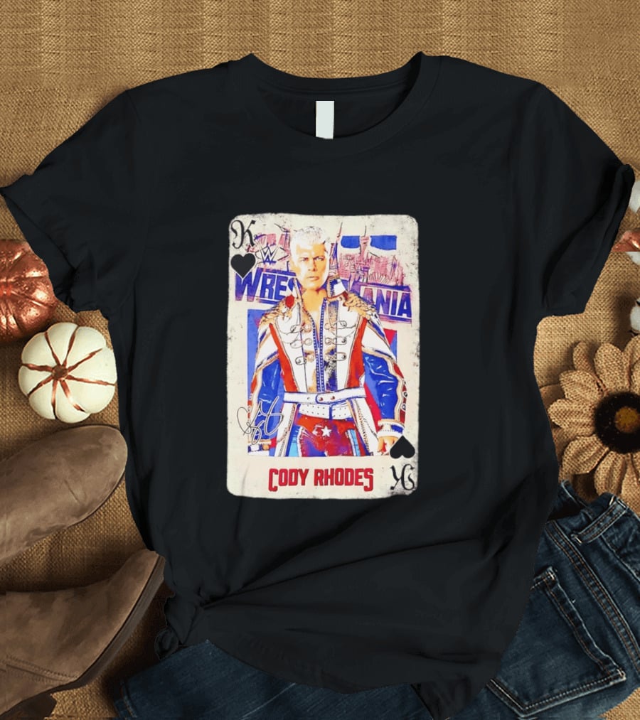 WrestleMania Cody Rhodes The American Nightmare WWE Playing Card T-Shirt