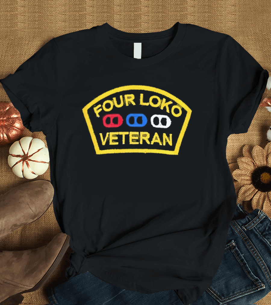 Four Loko Veteran Red Blue White T-Shirt