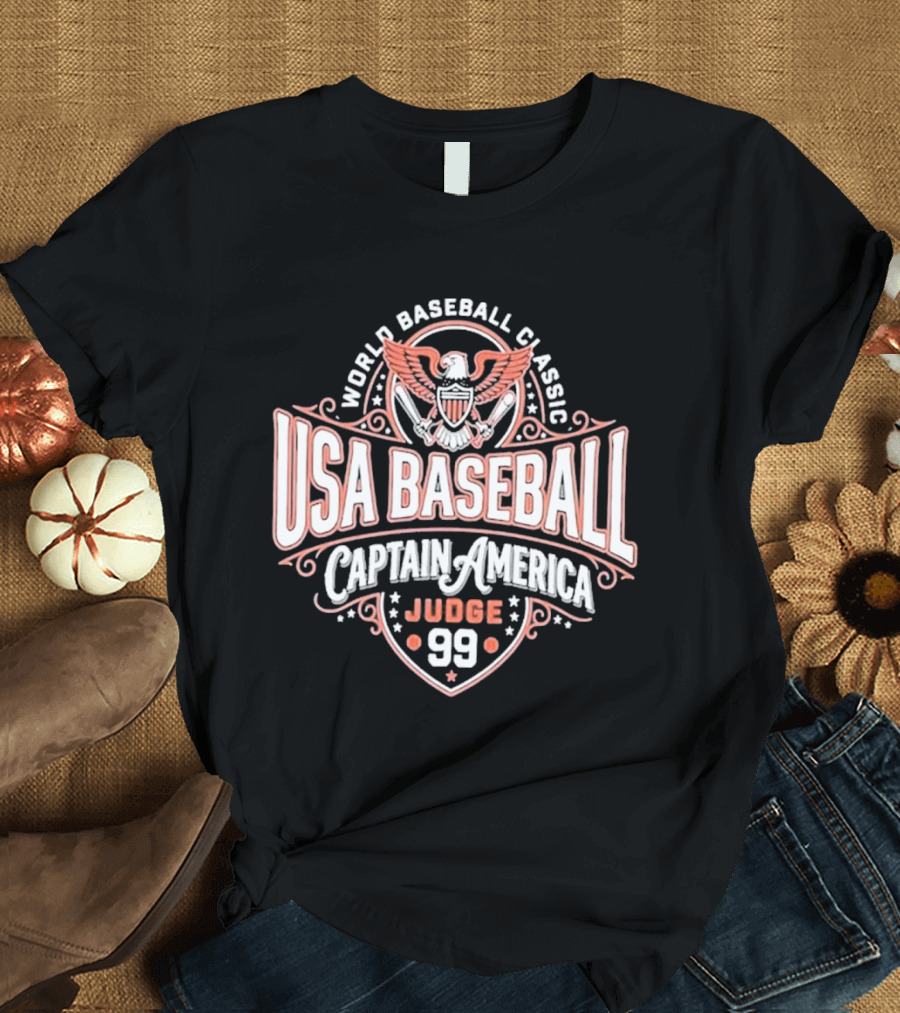 World Baseball Classic USA Baseball Captain America Judge 99 T-Shirt