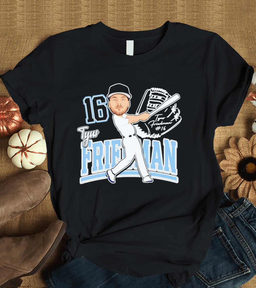 Tyus Friedman 16 Baseball Player Caricature 2026 T-Shirt