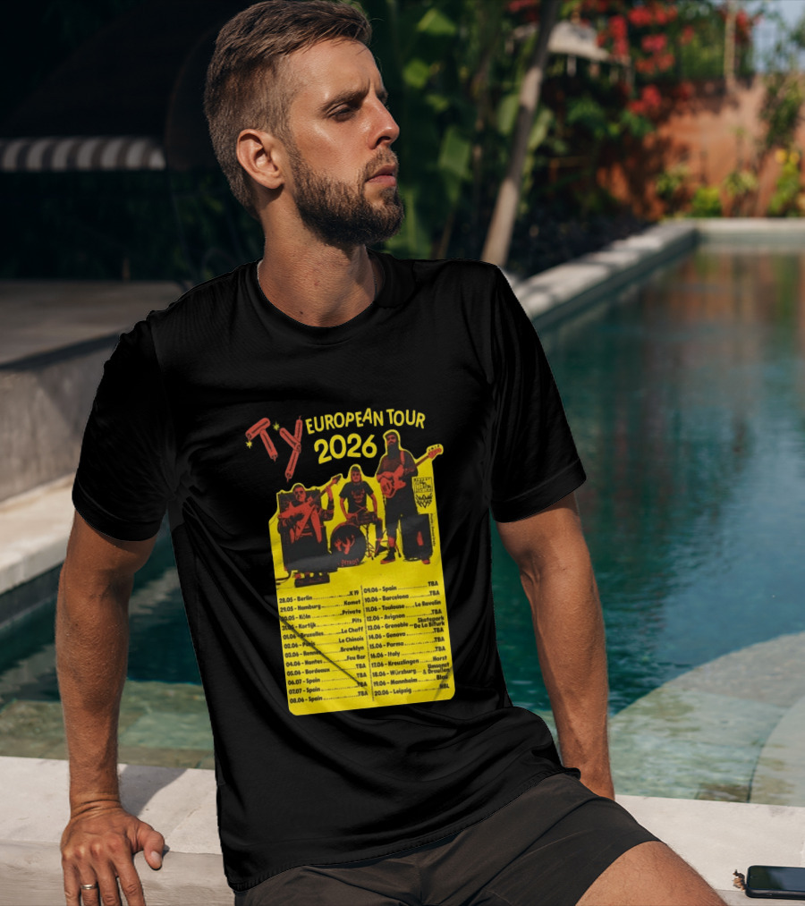 TY European Tour 2026 Band Tour Dates T-Shirt