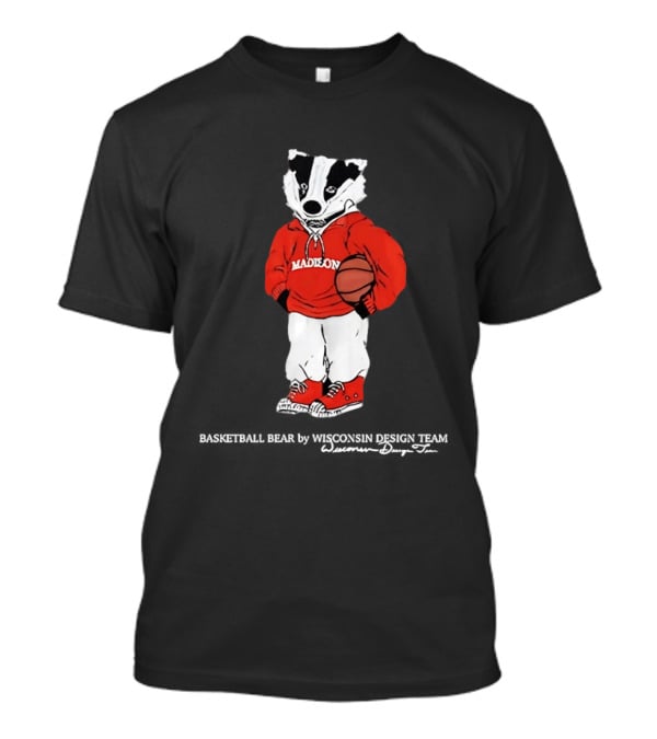 Madison Basketball Badger Wisconsin Team Bear T-Shirt