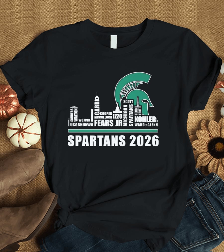 Michigan State Spartans Skyline 2026 Kohler Scott Fears Jr Walker T-Shirt
